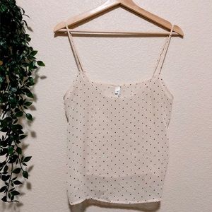 polka dot chiffon tank top